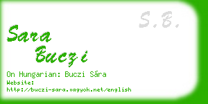 sara buczi business card