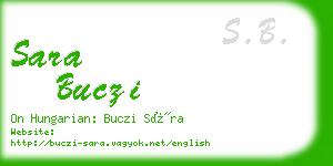 sara buczi business card